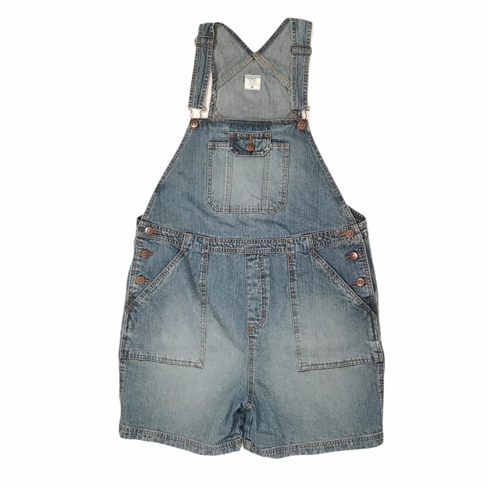 Infinity Maternity Jean Overalls Shorts Size M